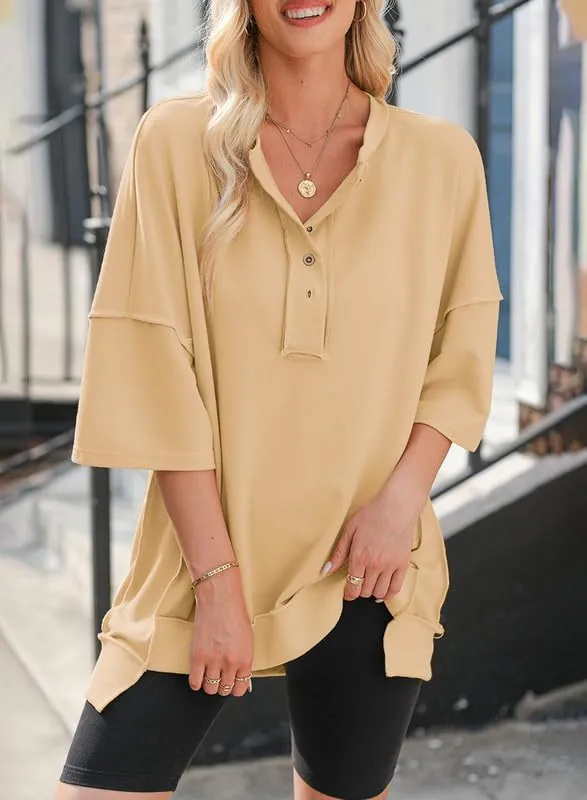 2024 New Women's Fashion Oversize Irregular Hem T Shirt (Buy 2 Free Shipping)