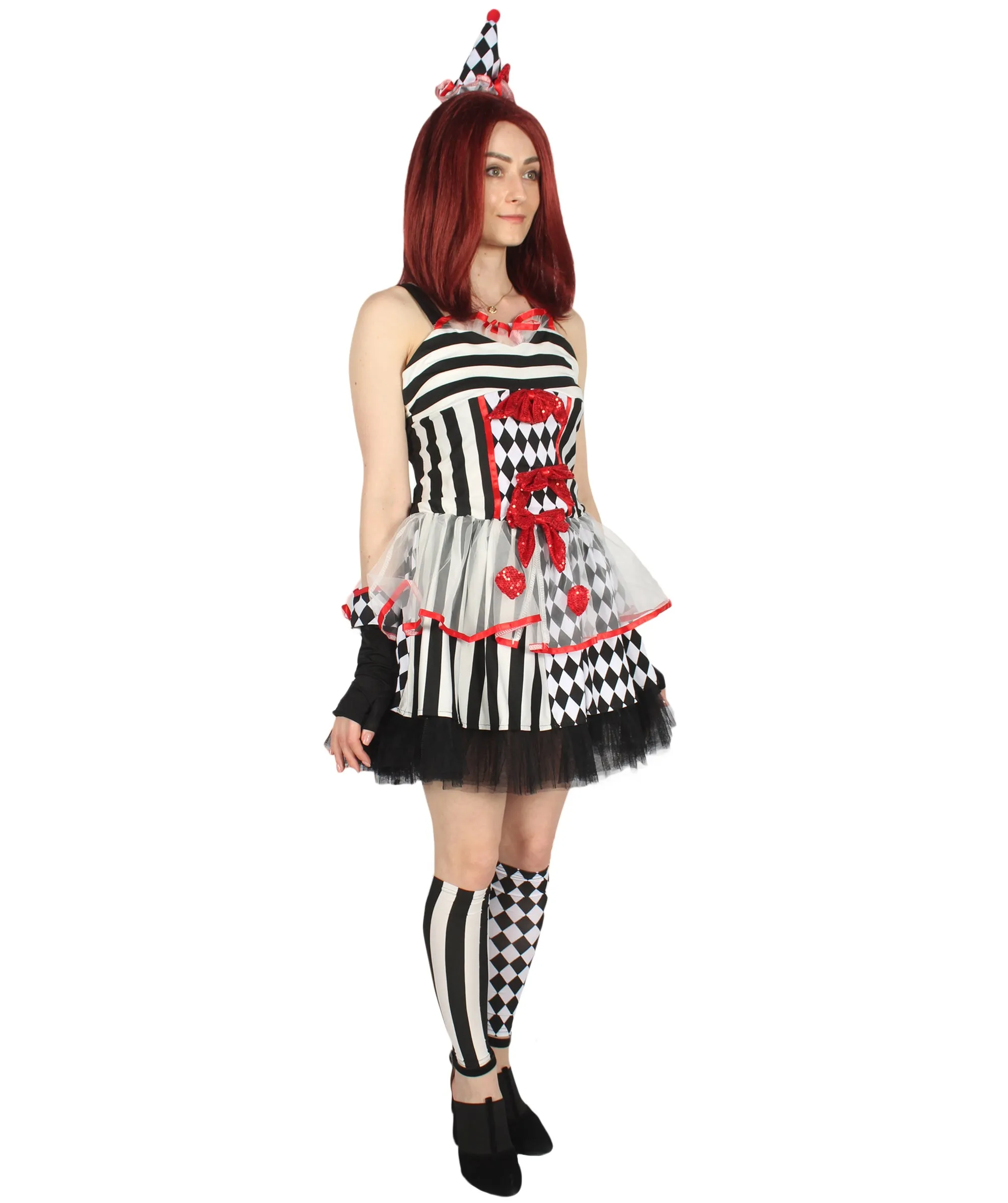 Adult Women's Frightful Clown Scary Costume | Multi Halloween Costume