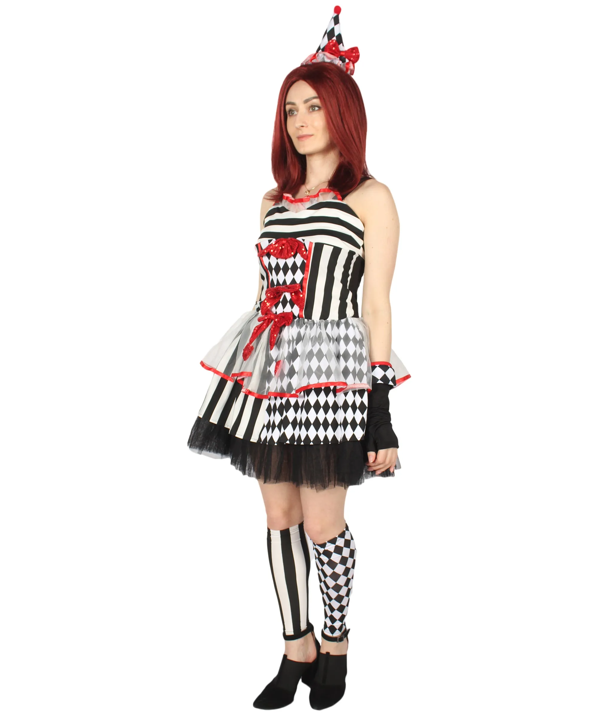 Adult Women's Frightful Clown Scary Costume | Multi Halloween Costume