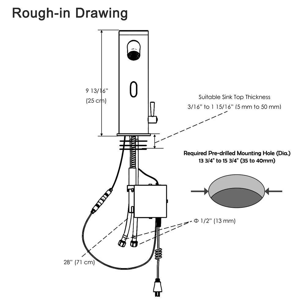 Aquaterior Motion Sensor Touchless Faucet Hot & Cold 10"
