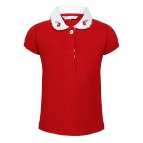 BABY GIRLS RED SHORT SLEEVE POLO