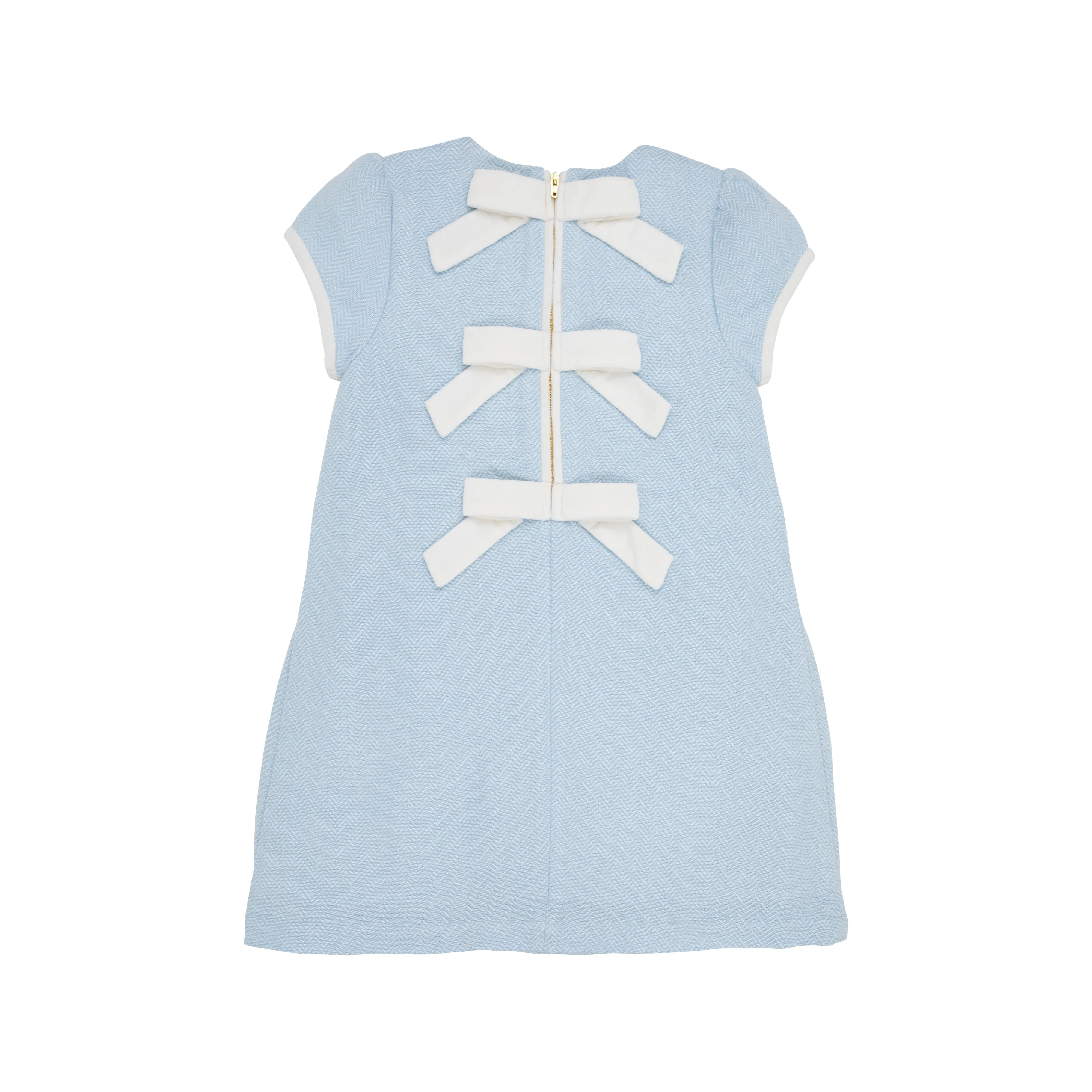 Betts Bow Dress - Beale Street Blue Herringbone
