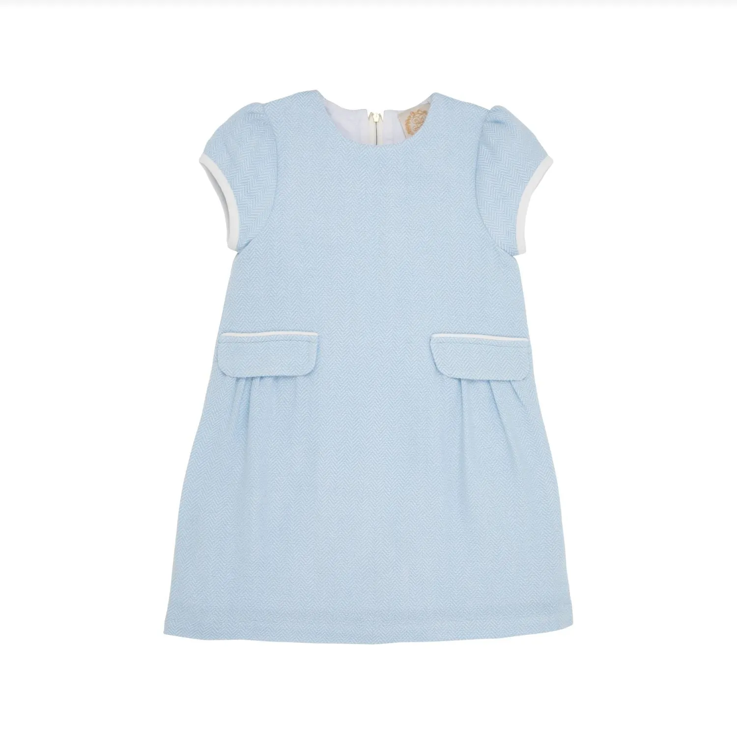 Betts Bow Dress - Beale Street Blue Herringbone