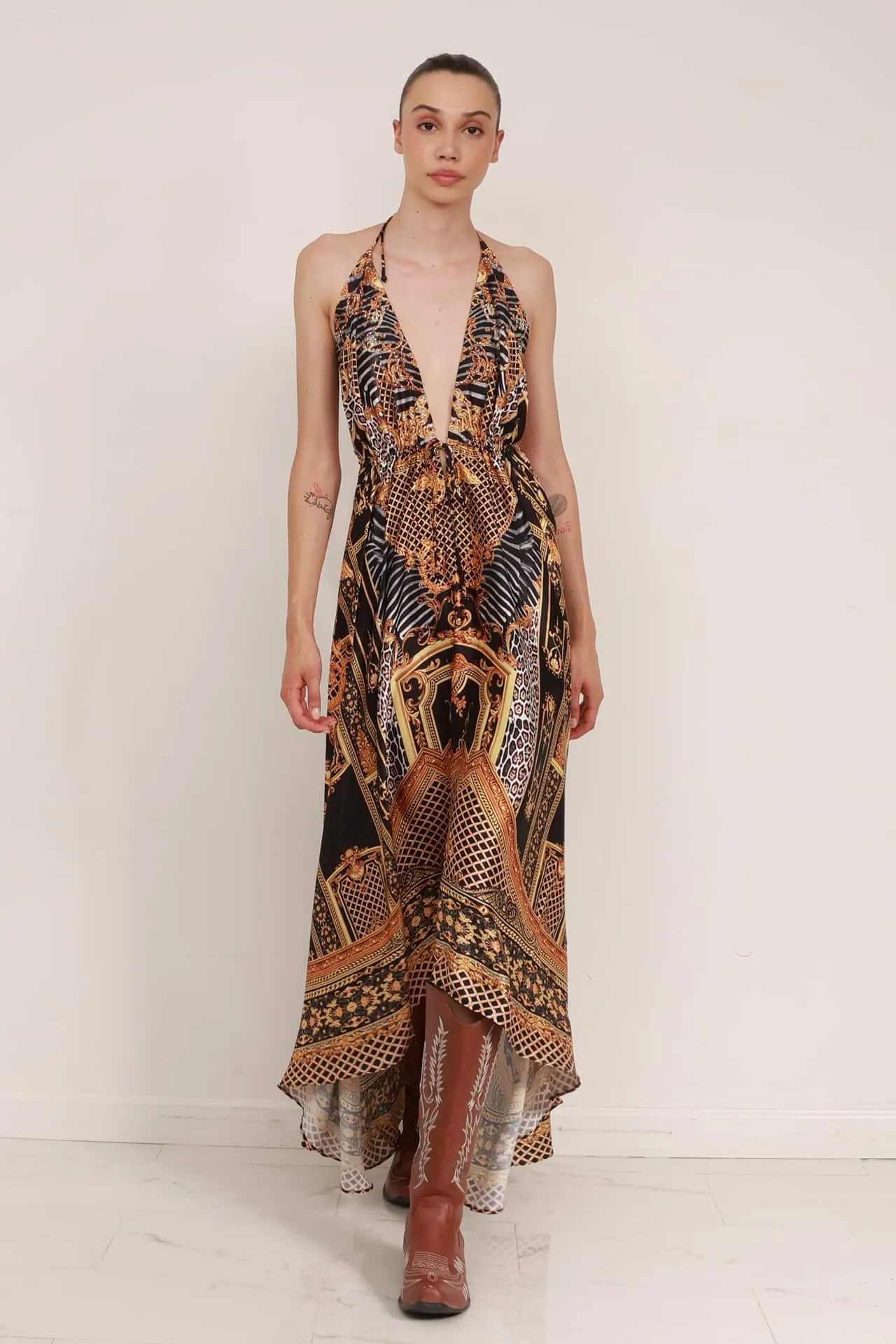 Black Printed Maxi Dress