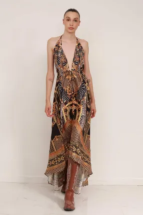 Black Printed Maxi Dress