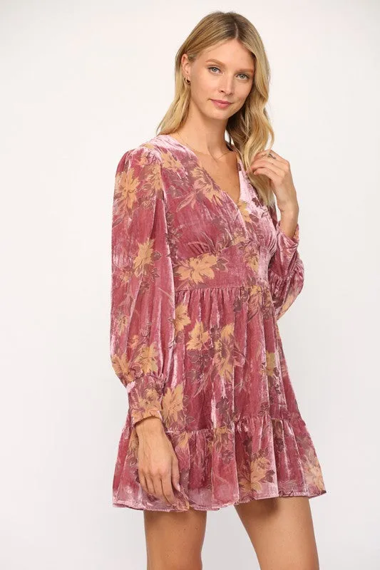 Burnout Empire Waist Ruffle Dress