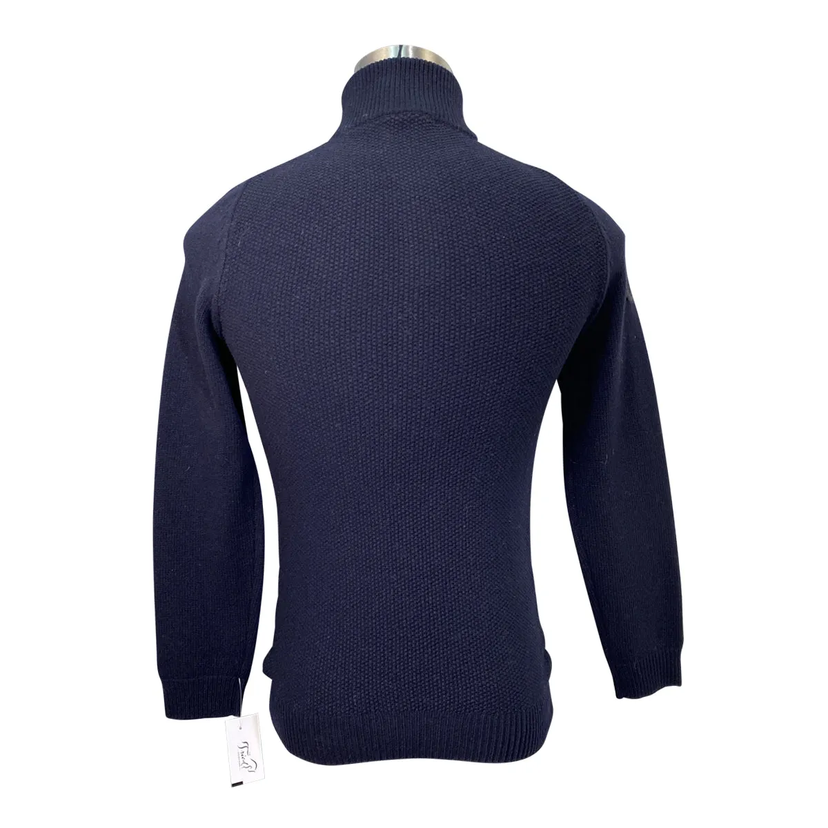 Cavalleria Toscana Lambswool Half Zip Turtleneck in Navy - Men's Small