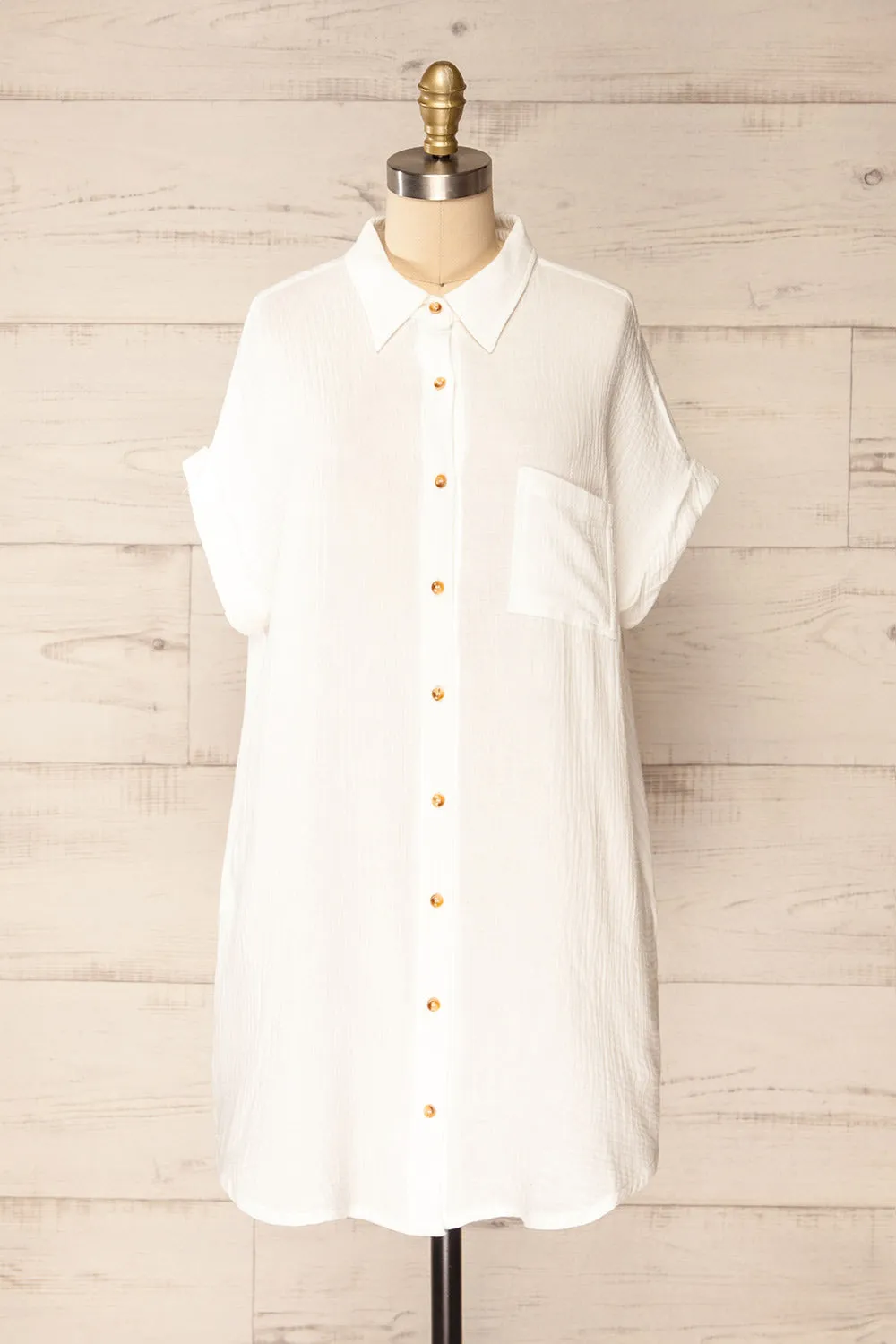 Davao Ivory | Short Oversized Shirt Dress