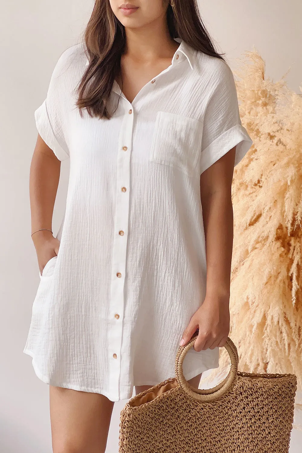 Davao Ivory | Short Oversized Shirt Dress