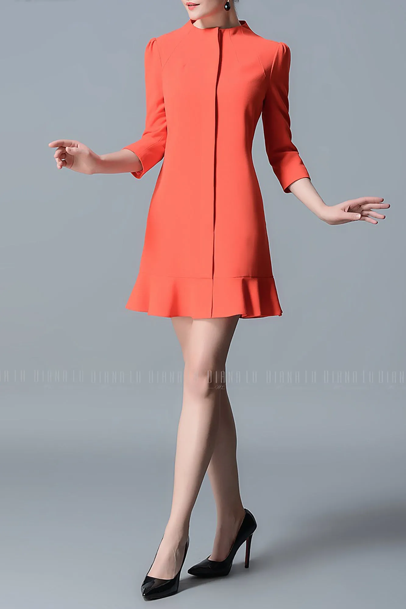 DL HIGH NECK DRESS/LONG BLAZER (TWO-WAY WEAR)