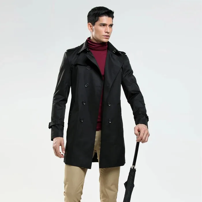Double Breasted Slim Fit Trench Coat