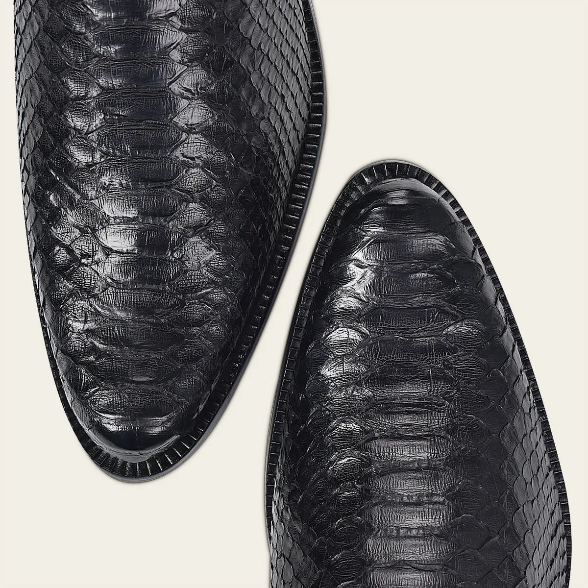 Dress black python exotic boot