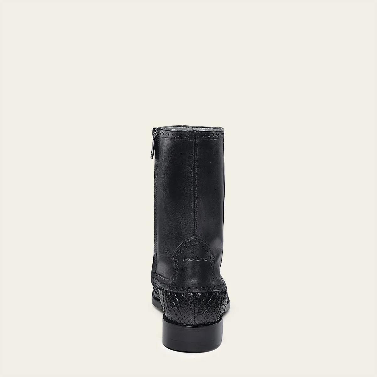Dress black python exotic boot