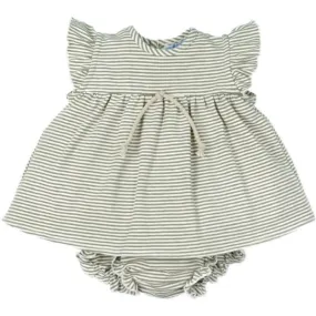 Girls Striped Dress & Bloomers