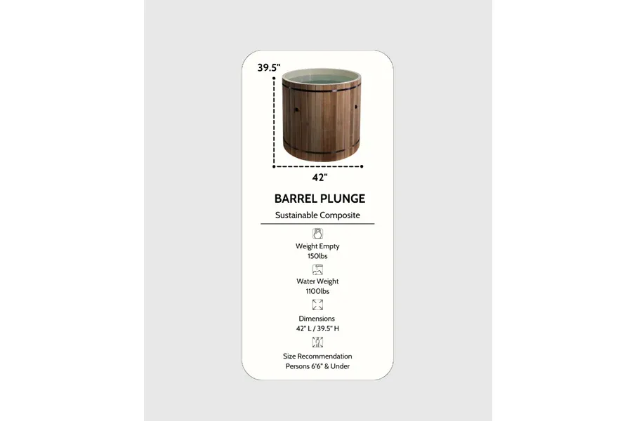 Golden Designs Dynamic Cold Therapy PVC Barrel Cold Plunge