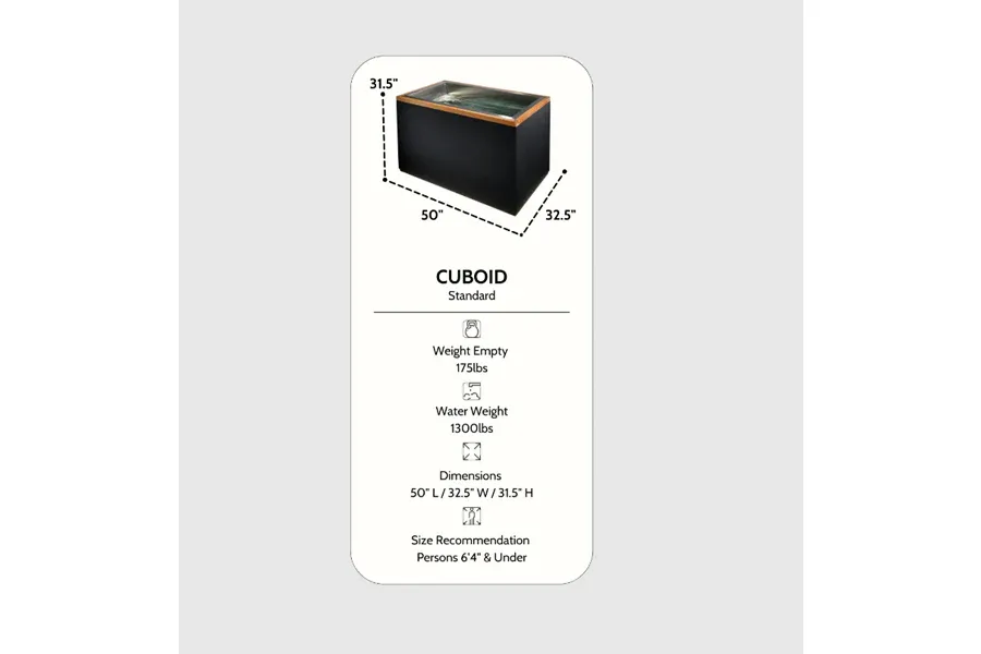 Golden Designs Dynamic Cold Therapy "CUBOID" Stainless Steel Cold Plunge