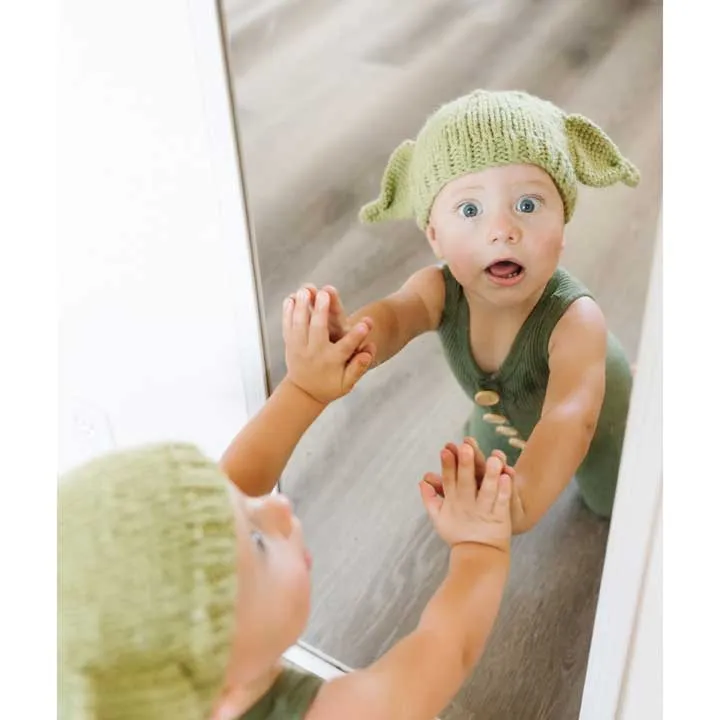 Green Alien Yoda Knit Beanie Hat