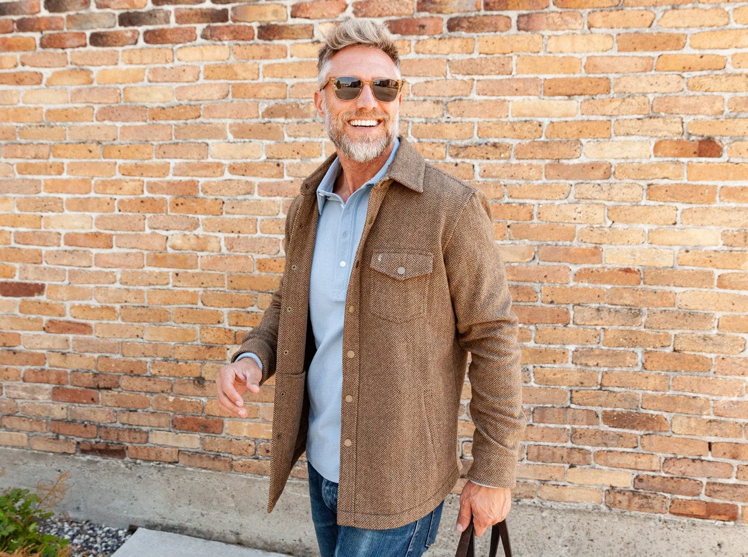 Herringbone Shacket - Camel
