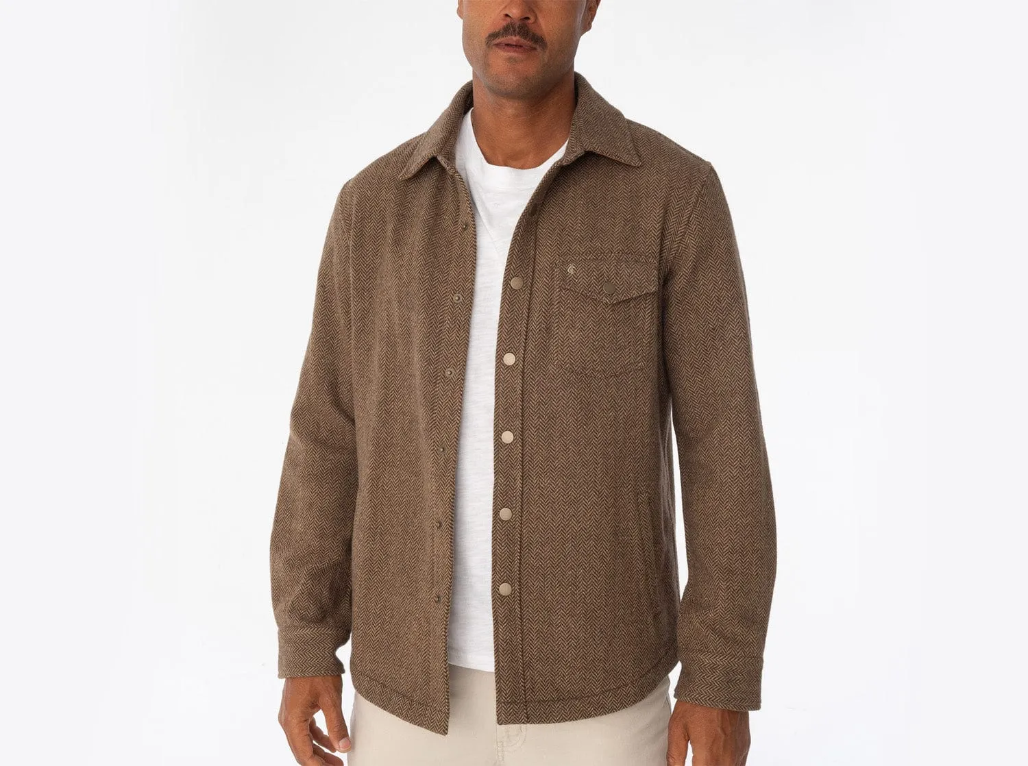 Herringbone Shacket - Camel