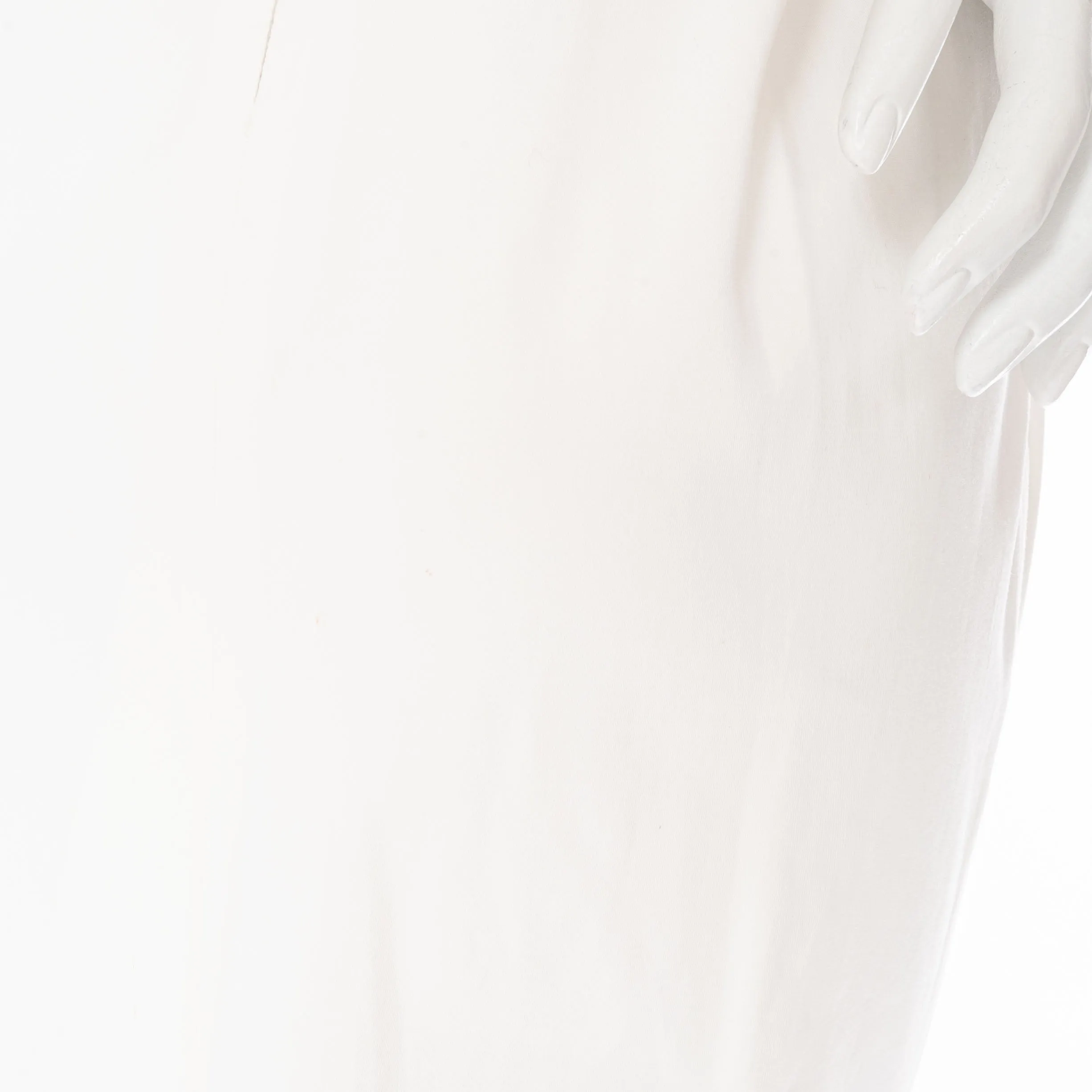 Ivory Cotton-Blend Sleeveless Peplum Dress