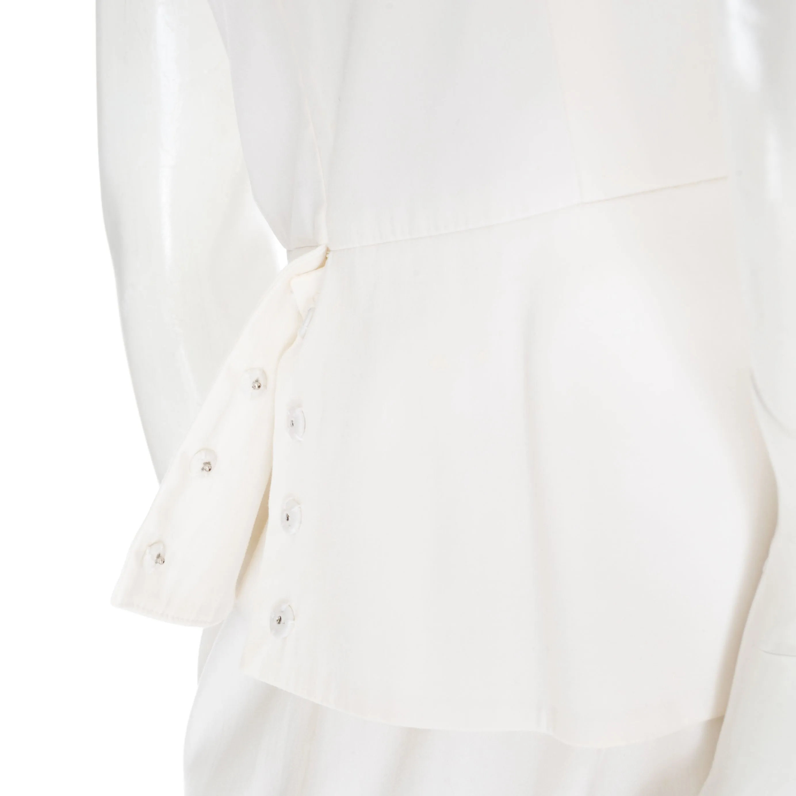 Ivory Cotton-Blend Sleeveless Peplum Dress