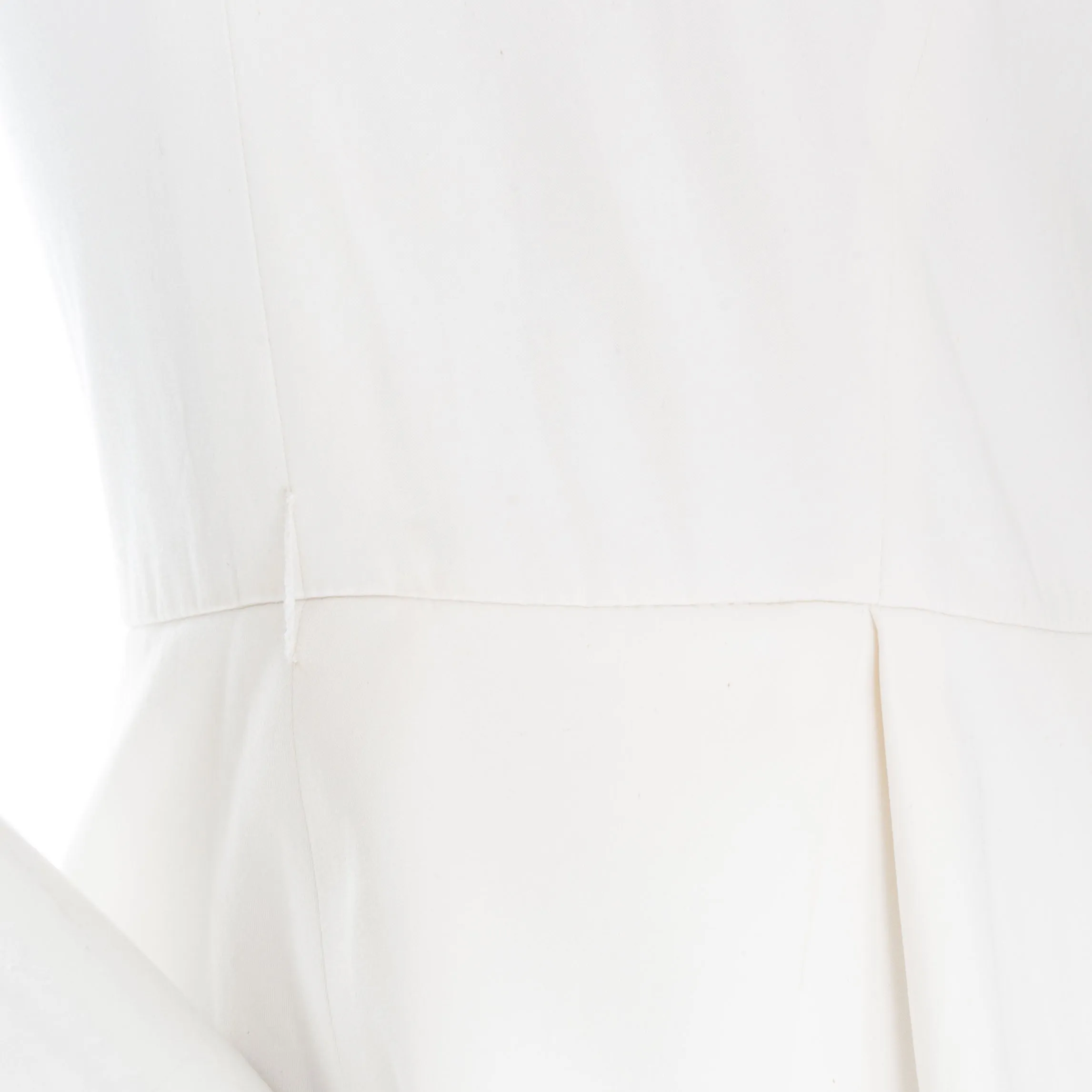 Ivory Cotton-Blend Sleeveless Peplum Dress