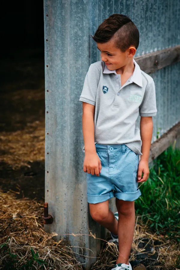 Junior Fitted Polo - EK11 Grey
