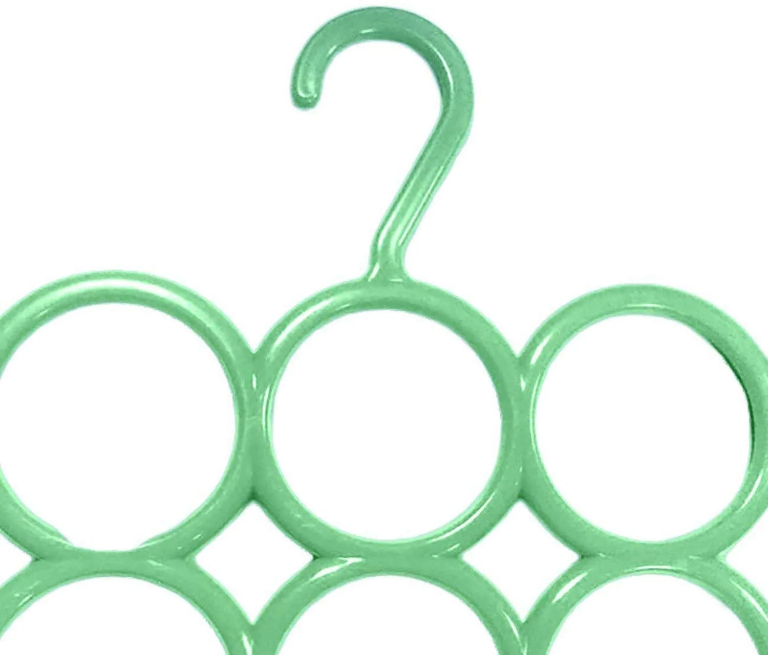 Kuber Industries 10-Circle Plastic 6 Pieces Ring Hanger for Scarf, Shawl, Tie, Belt, Closet Accessory Wardrobe Organizer (Multicolour) - CTKTC30768