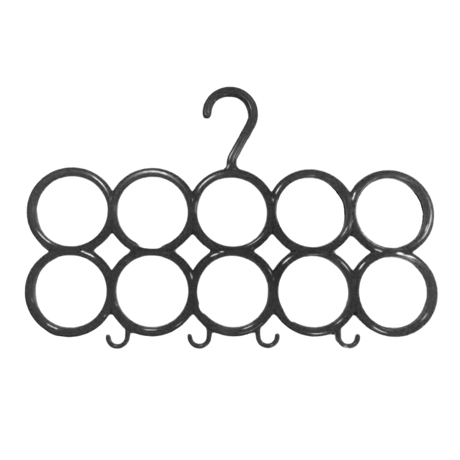 Kuber Industries 10-Circle Plastic 6 Pieces Ring Hanger for Scarf, Shawl, Tie, Belt, Closet Accessory Wardrobe Organizer (Multicolour) - CTKTC30768