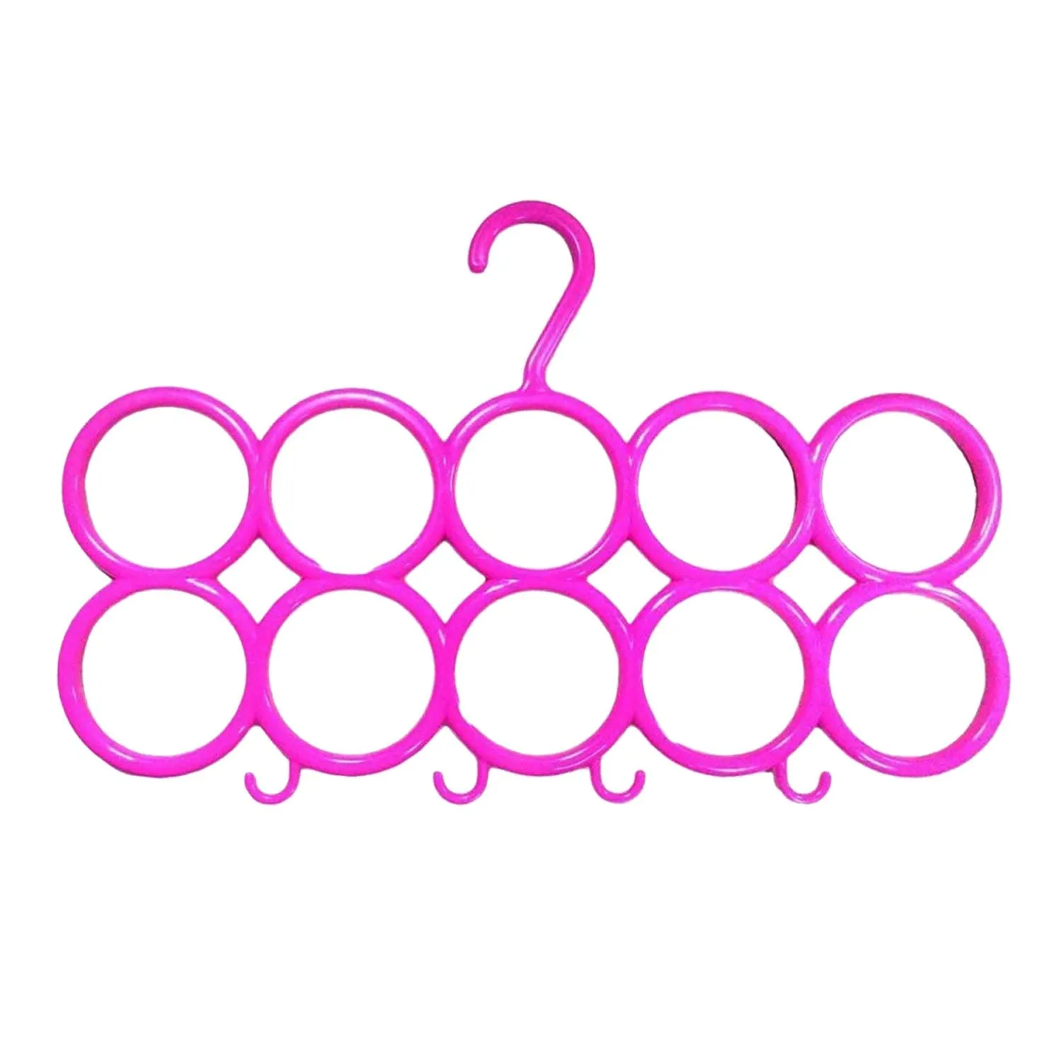 Kuber Industries 10-Circle Plastic 6 Pieces Ring Hanger for Scarf, Shawl, Tie, Belt, Closet Accessory Wardrobe Organizer (Multicolour) - CTKTC30768