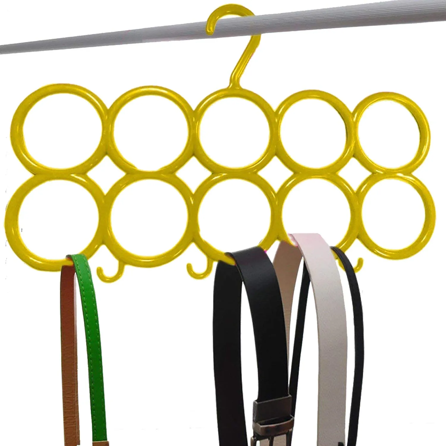 Kuber Industries 10-Circle Plastic 6 Pieces Ring Hanger for Scarf, Shawl, Tie, Belt, Closet Accessory Wardrobe Organizer (Multicolour) - CTKTC30768