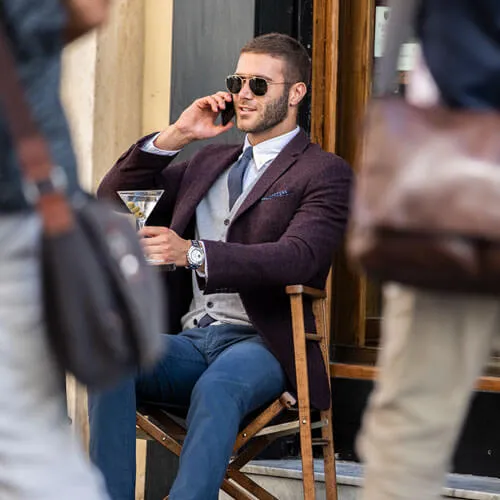 Light Charcoal Grey Merino Blend Knitted Waistcoat