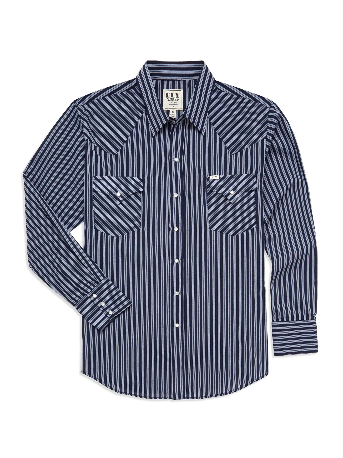 Men's Ely Cattleman Long Sleeve Stripe Western Snap Shirt