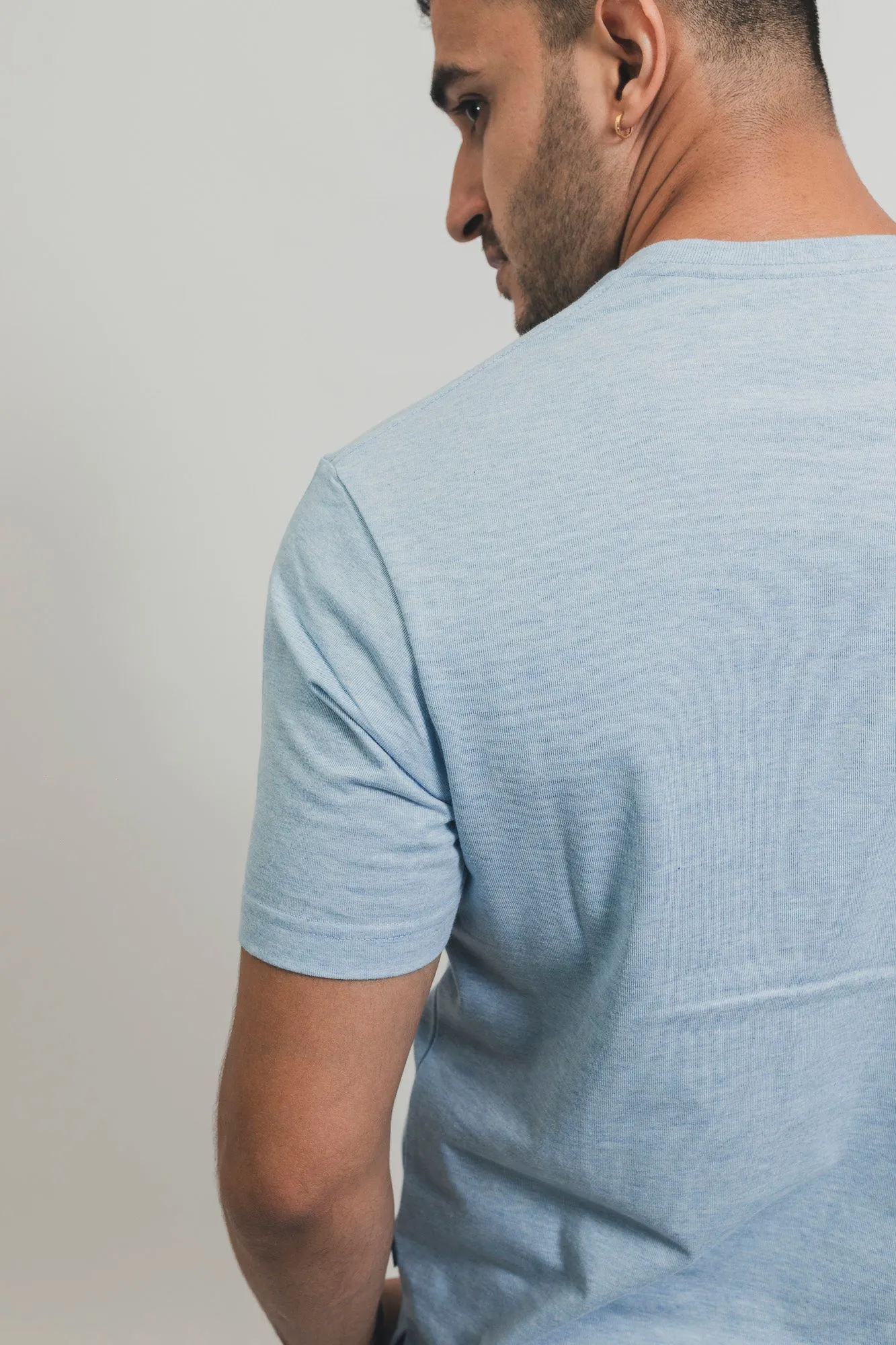 Men's Henley T-shirt - AWNING BLUE HEATHER