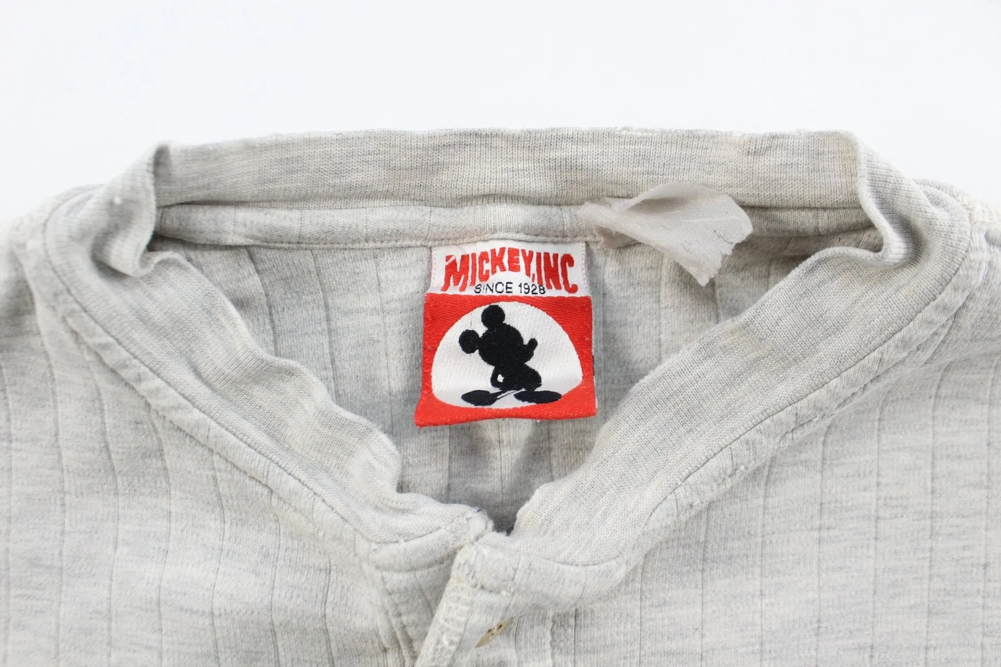 Mickey Inc Embroidered Mickey Mouse Henley T-Shirt
