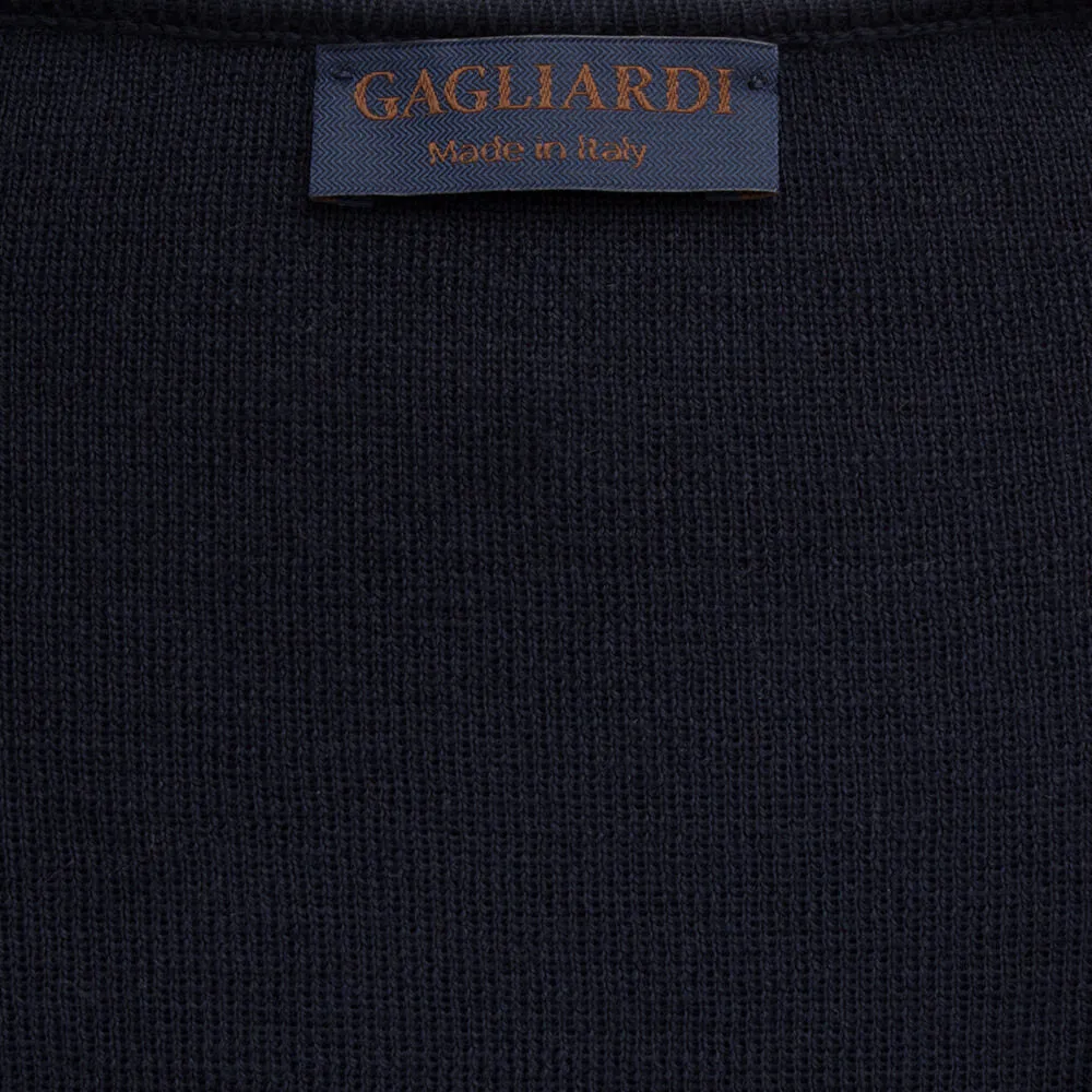 Navy Merino Blend Knitted Waistcoat