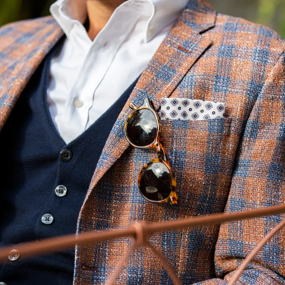 Navy Merino Blend Knitted Waistcoat