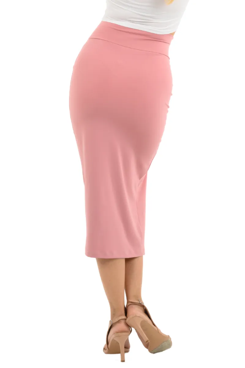 Pencil Midi Tango Skirt With Right Slit