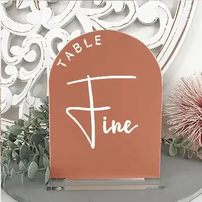 Personalized Nude Acrylic Wedding Table Numbers