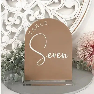 Personalized Nude Acrylic Wedding Table Numbers