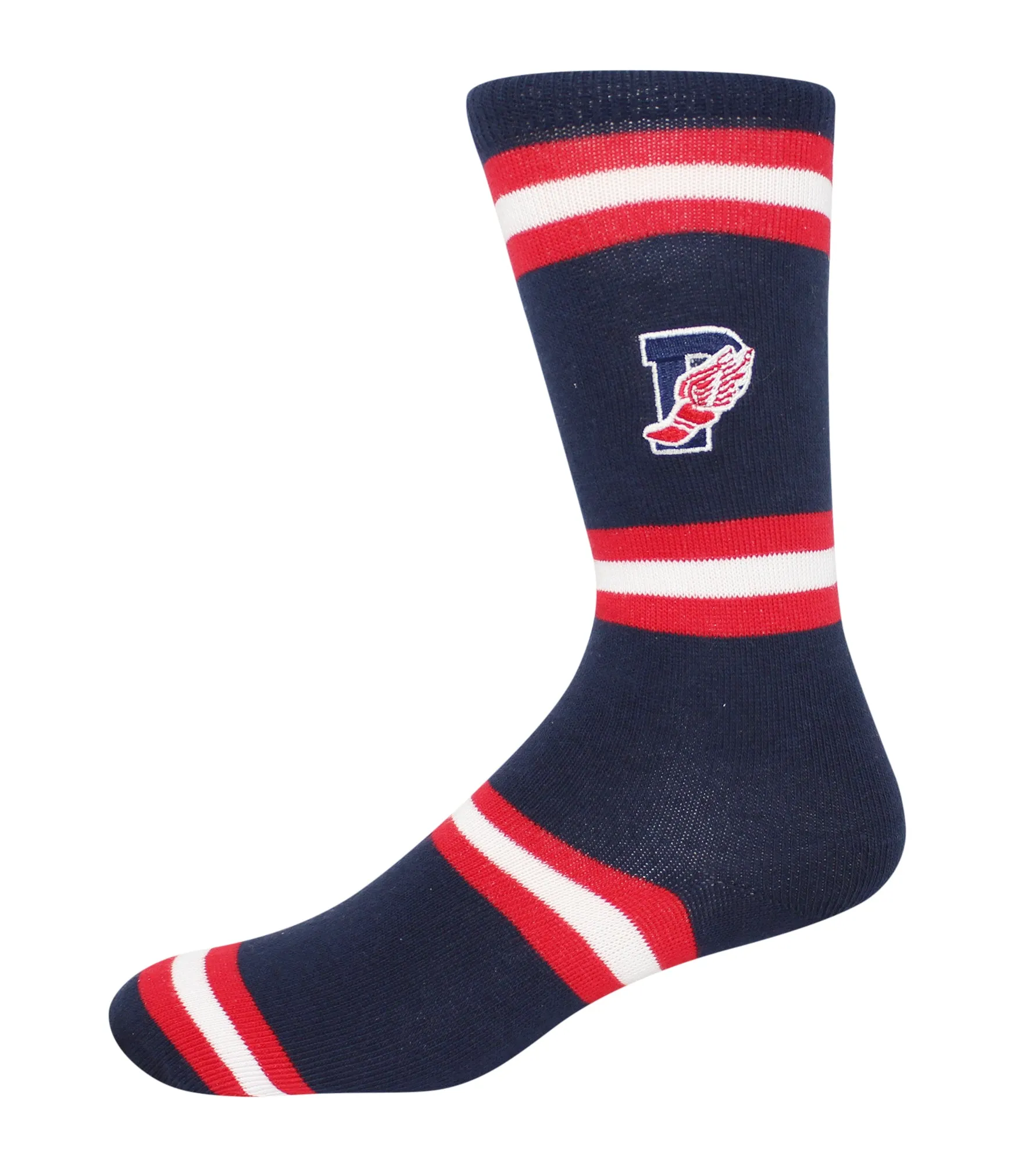 Polo Ralph Lauren Men's Single Multi Stripes Embroidered Polo Wing Mercerized Athletic Crew Sock