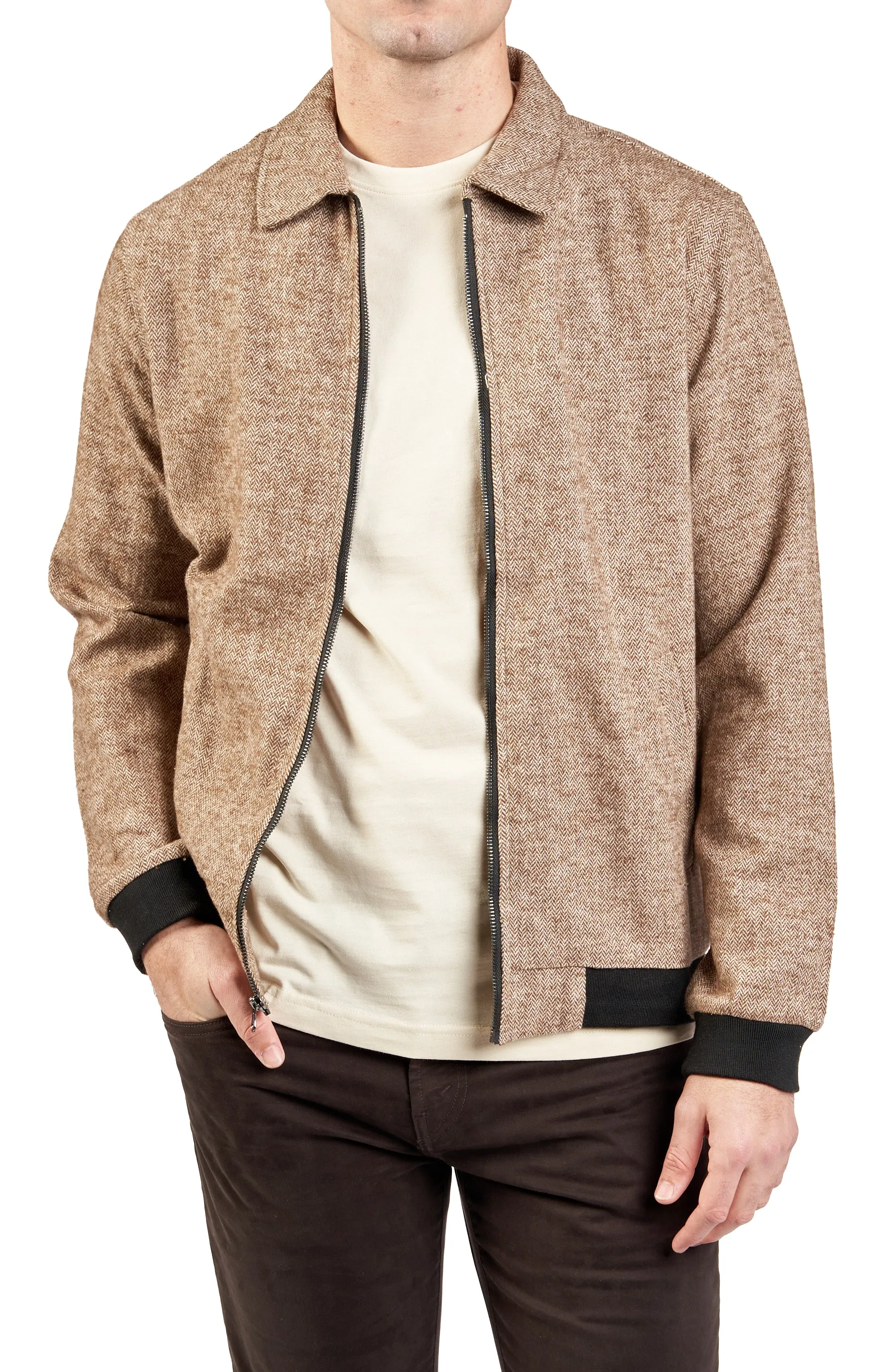 PX Zip Up Herringbone Shacket