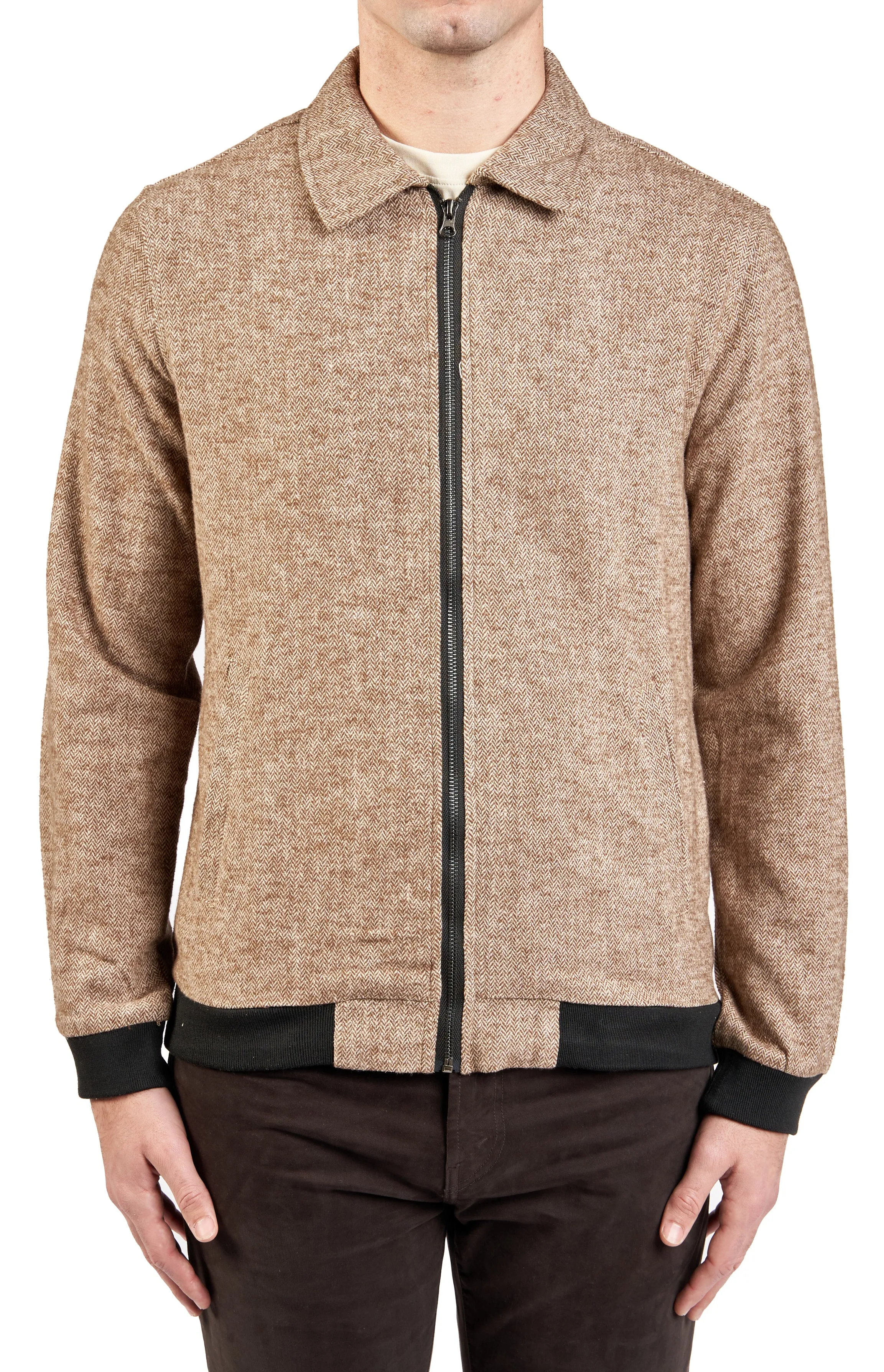 PX Zip Up Herringbone Shacket