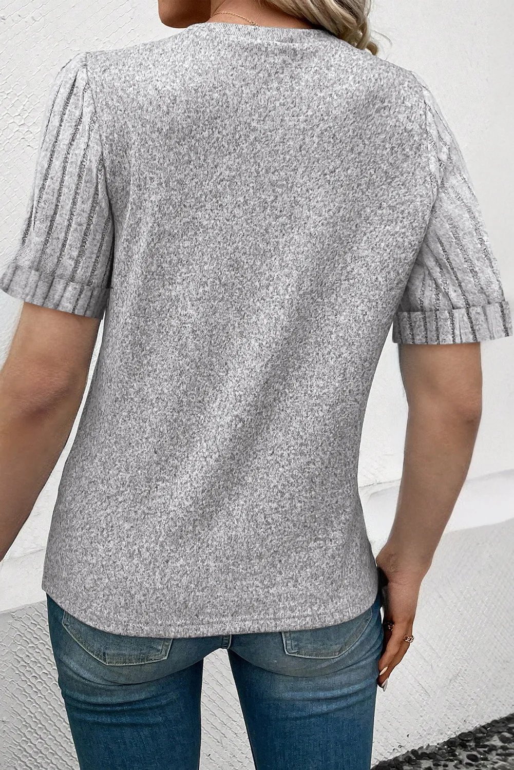 Ribbed Short Sleeve T-Shirt
