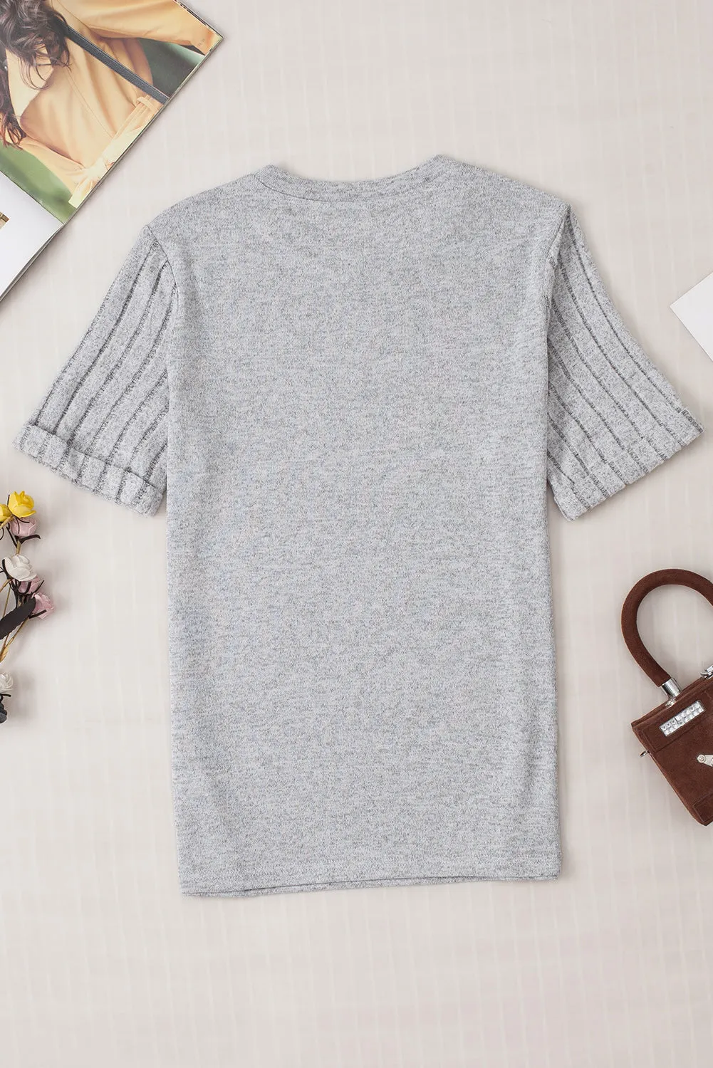Ribbed Short Sleeve T-Shirt