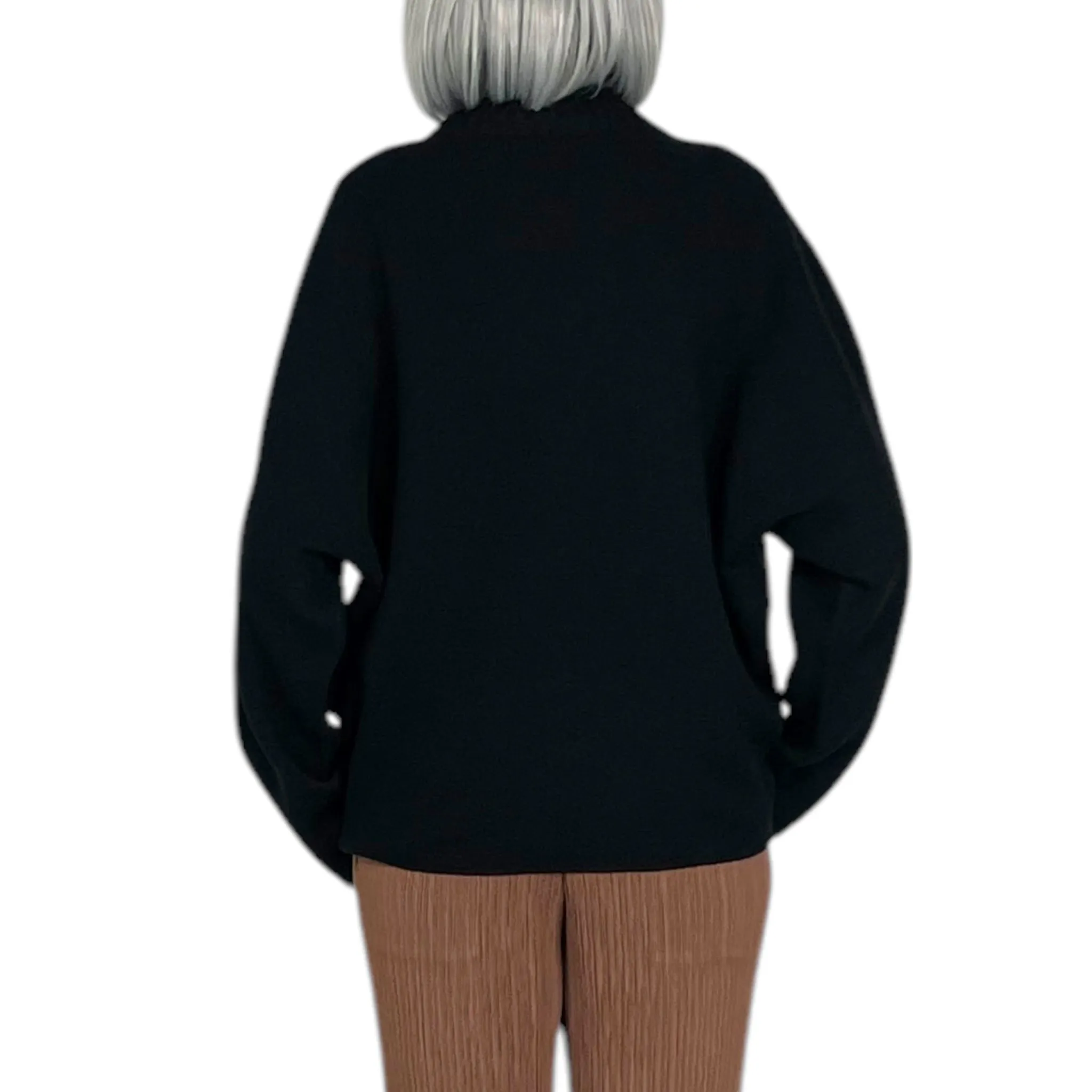 STRETCHY WOOL TURTLENECK TOP