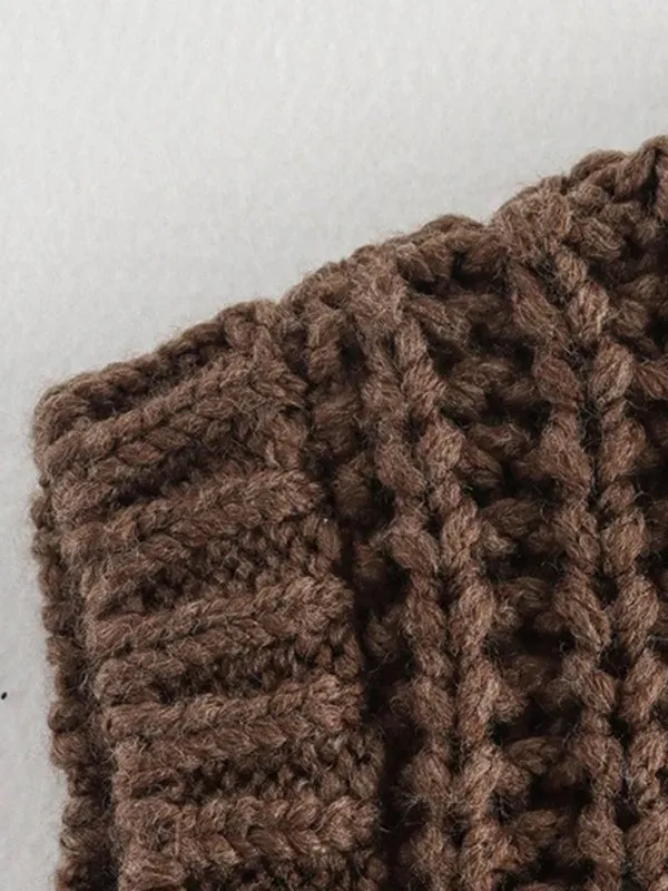 Trendy Chunky Knit Cardigan Vest for Urban Outings