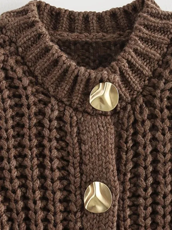 Trendy Chunky Knit Cardigan Vest for Urban Outings