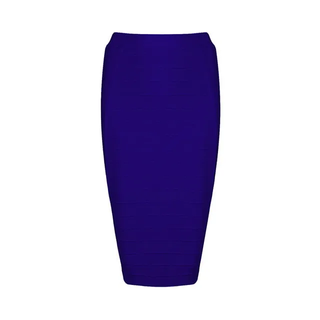 VenusFox Sexy Striped Knee-Length Pencil Bodycon Skirt