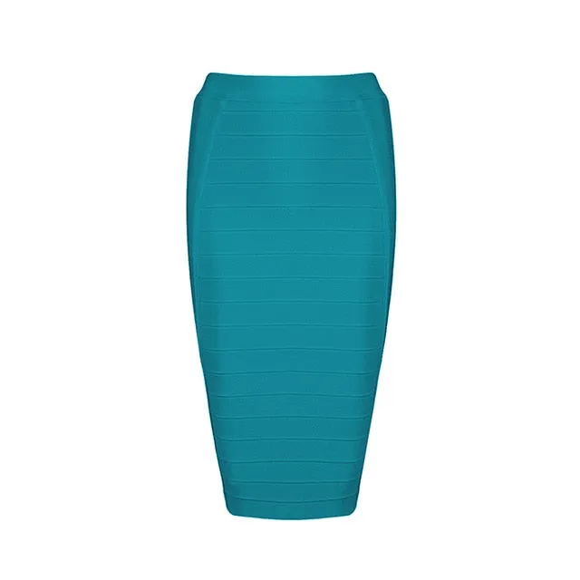 VenusFox Sexy Striped Knee-Length Pencil Bodycon Skirt